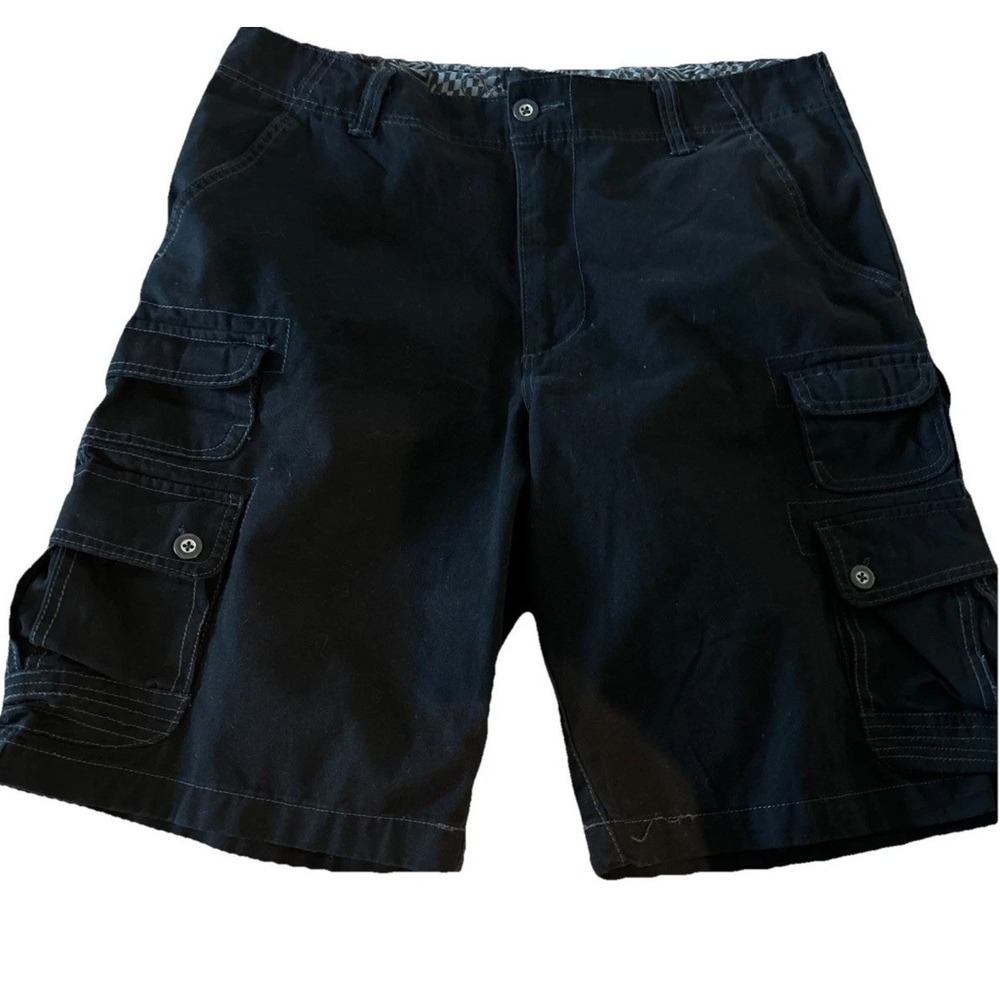 OP Men's Cargo Shorts Size 36 Black Canvas Vintage Y2K‎